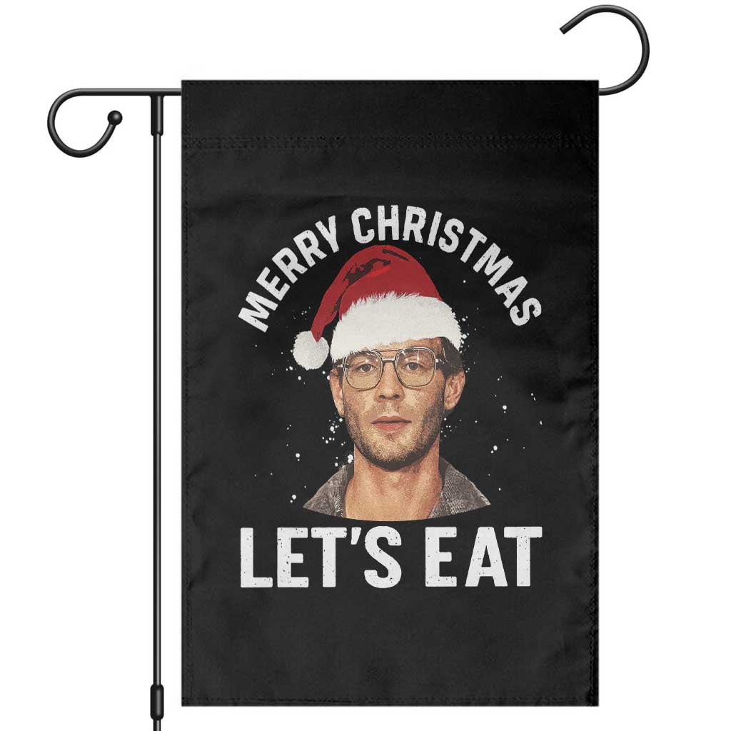 True Crime Ugly Christmas Garden Flag Funny Jeffrey Dahmer Merry Xmas Lets Eat - Wonder Print Shop