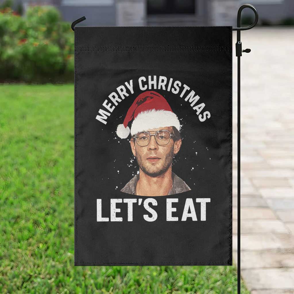 True Crime Ugly Christmas Garden Flag Funny Jeffrey Dahmer Merry Xmas Lets Eat - Wonder Print Shop