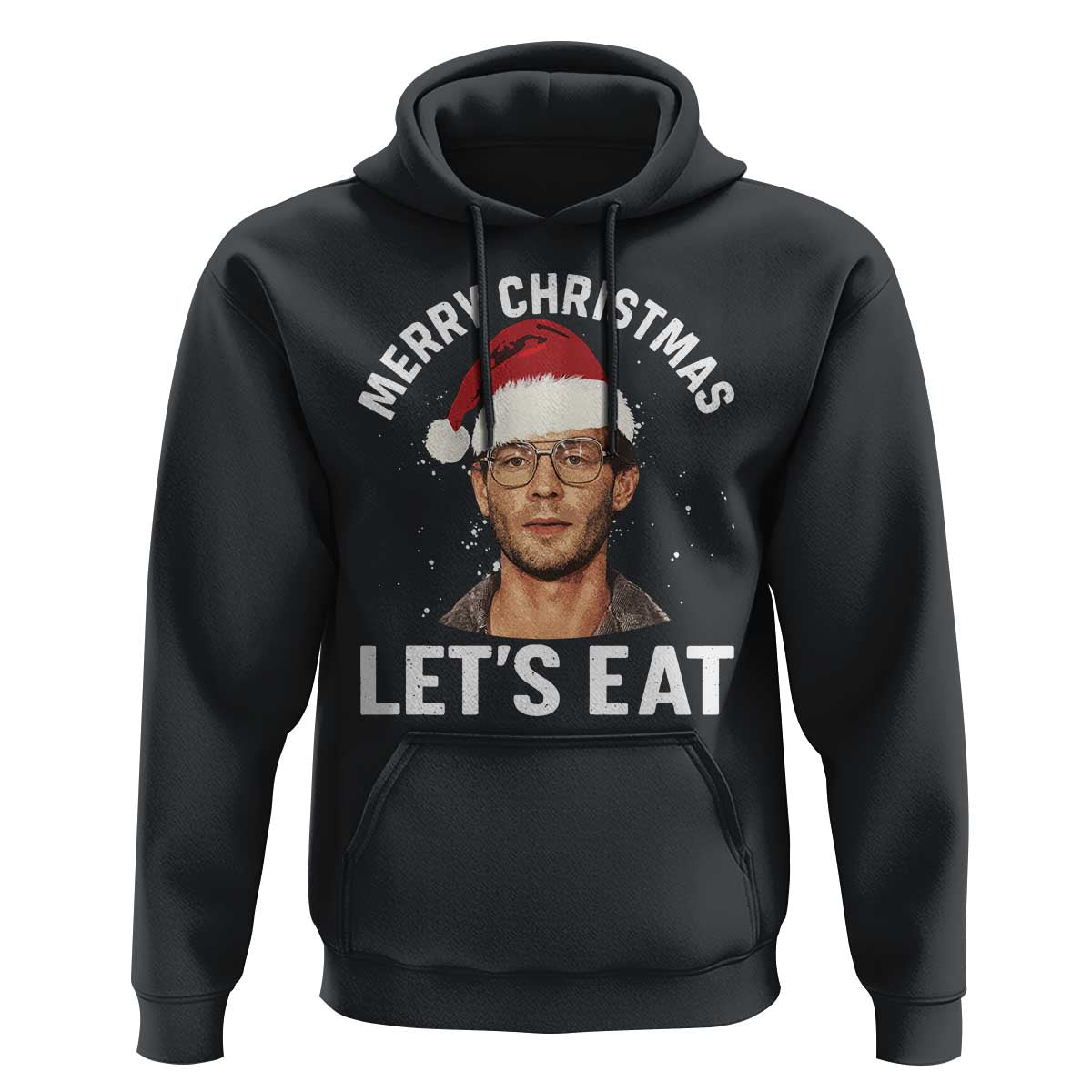 True Crime Ugly Christmas Hoodie Funny Jeffrey Dahmer Merry Xmas Lets Eat - Wonder Print Shop