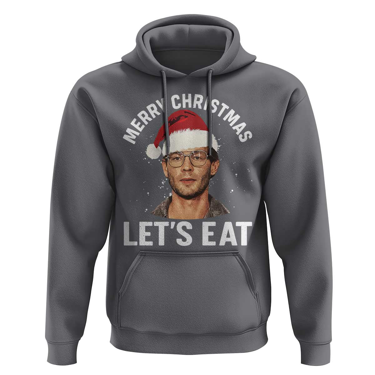 True Crime Ugly Christmas Hoodie Funny Jeffrey Dahmer Merry Xmas Lets Eat - Wonder Print Shop
