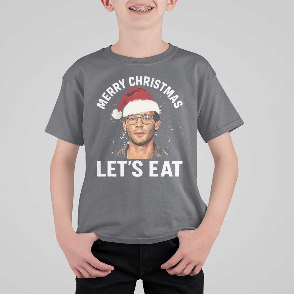 True Crime Ugly Christmas T Shirt For Kid Funny Jeffrey Dahmer Merry Xmas Lets Eat - Wonder Print Shop