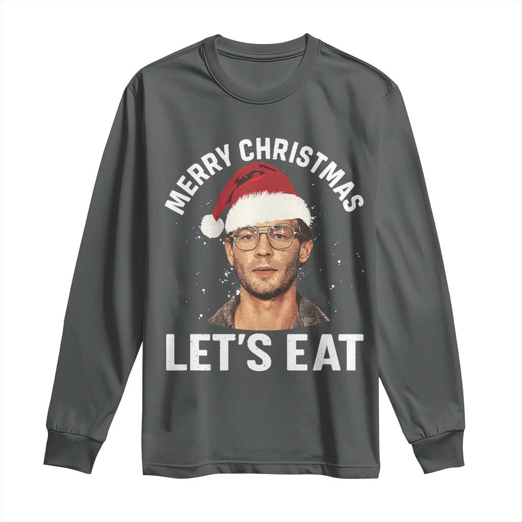 True Crime Ugly Christmas Long Sleeve Shirt Funny Jeffrey Dahmer Merry Xmas Lets Eat - Wonder Print Shop