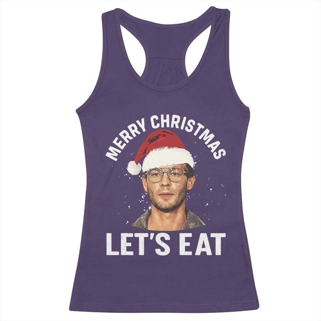 True Crime Ugly Christmas Racerback Tank Top Funny Jeffrey Dahmer Merry Xmas Lets Eat - Wonder Print Shop