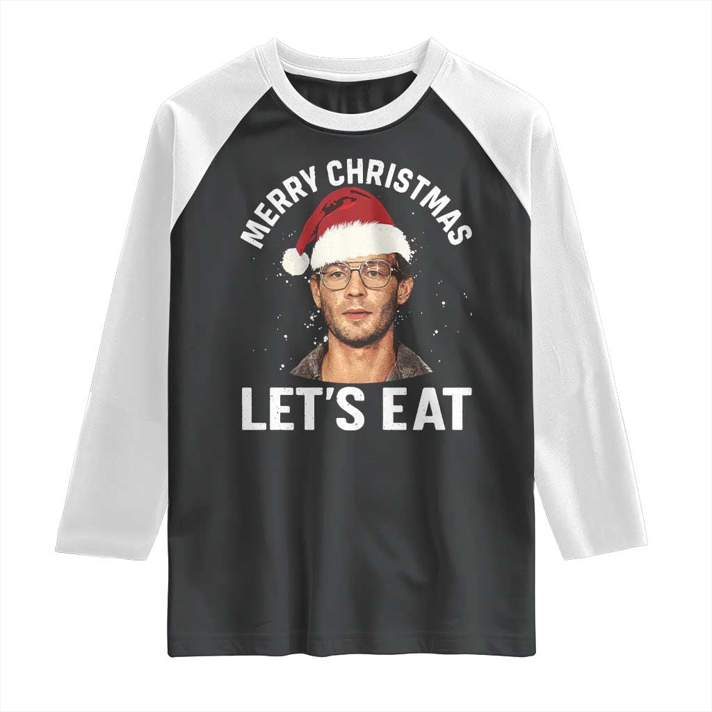 True Crime Ugly Christmas Raglan Shirt Funny Jeffrey Dahmer Merry Xmas Lets Eat - Wonder Print Shop
