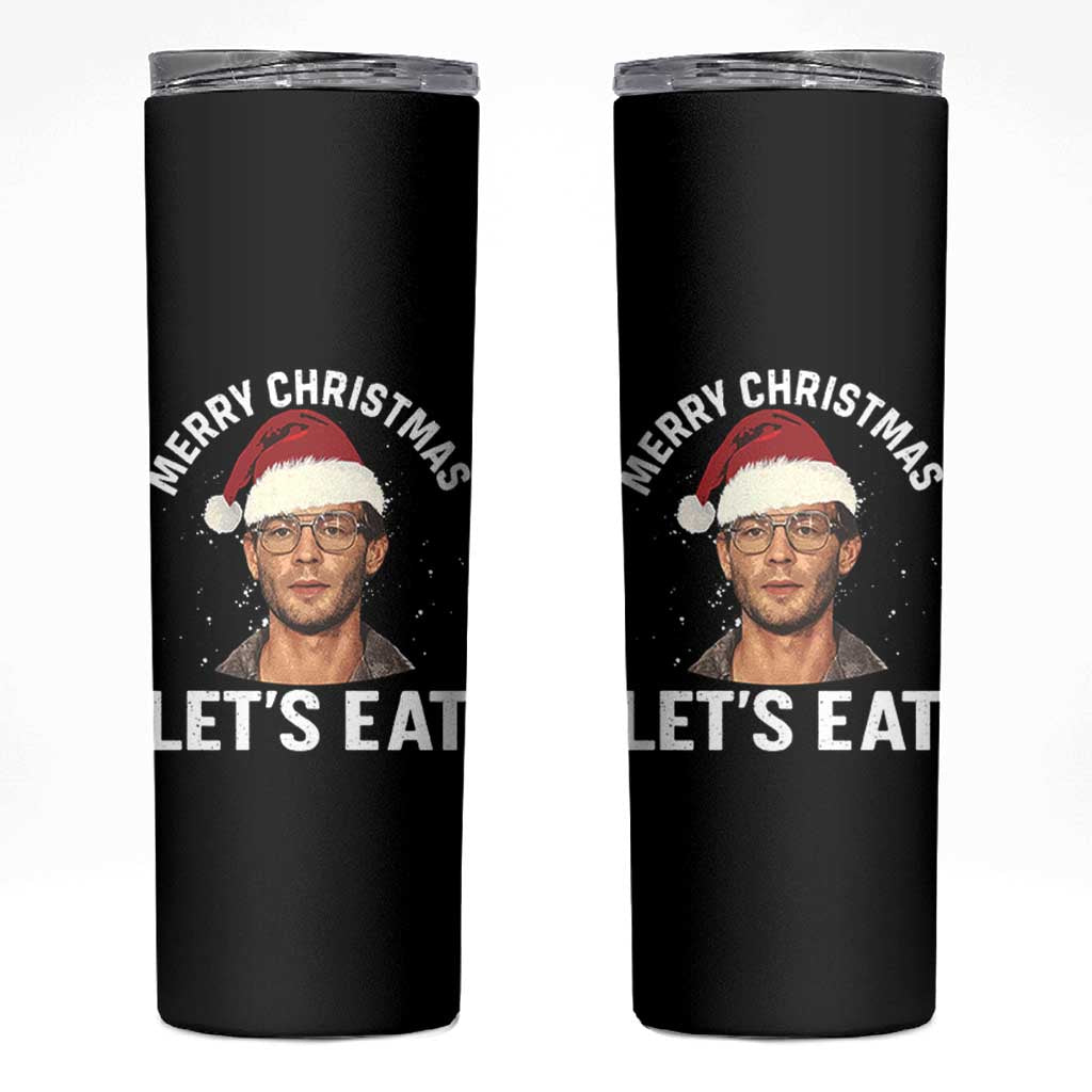 True Crime Ugly Christmas Skinny Tumbler Funny Jeffrey Dahmer Merry Xmas Lets Eat - Wonder Print Shop