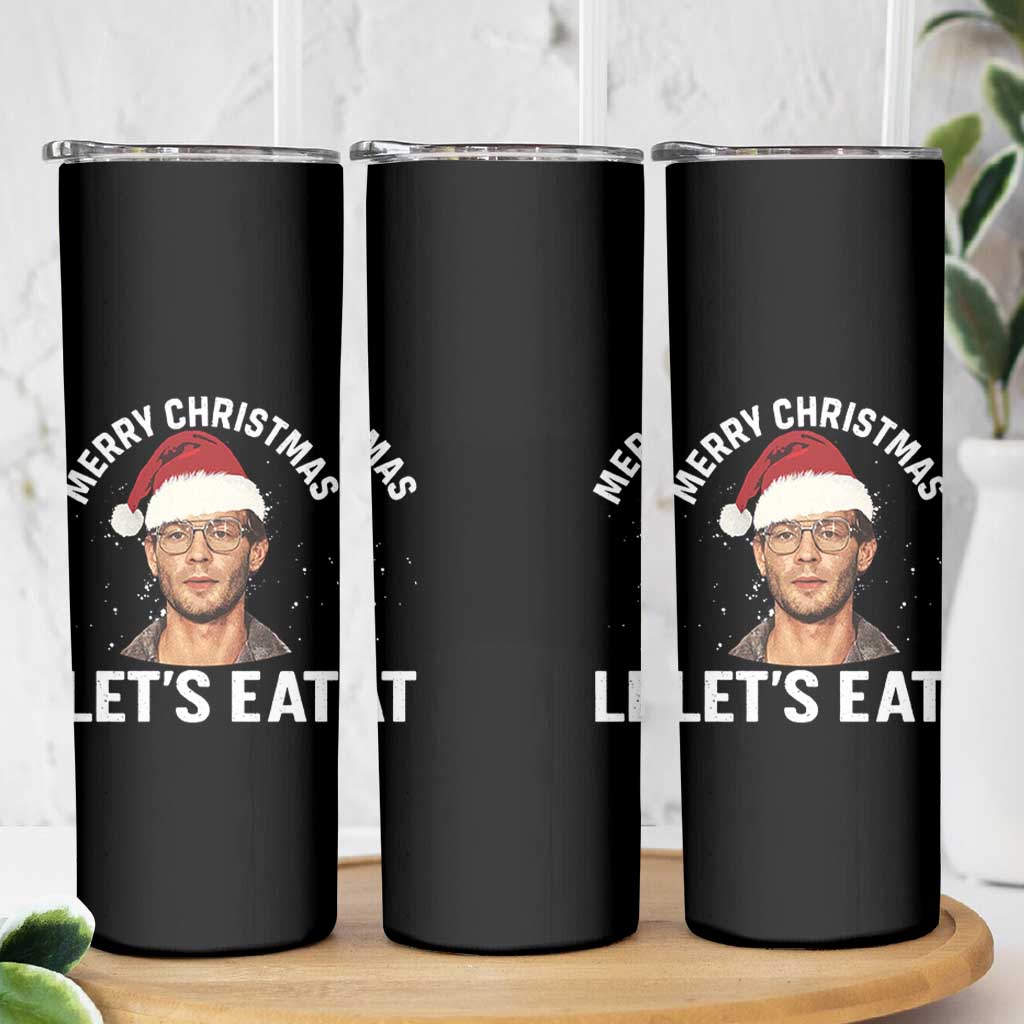 True Crime Ugly Christmas Skinny Tumbler Funny Jeffrey Dahmer Merry Xmas Lets Eat - Wonder Print Shop
