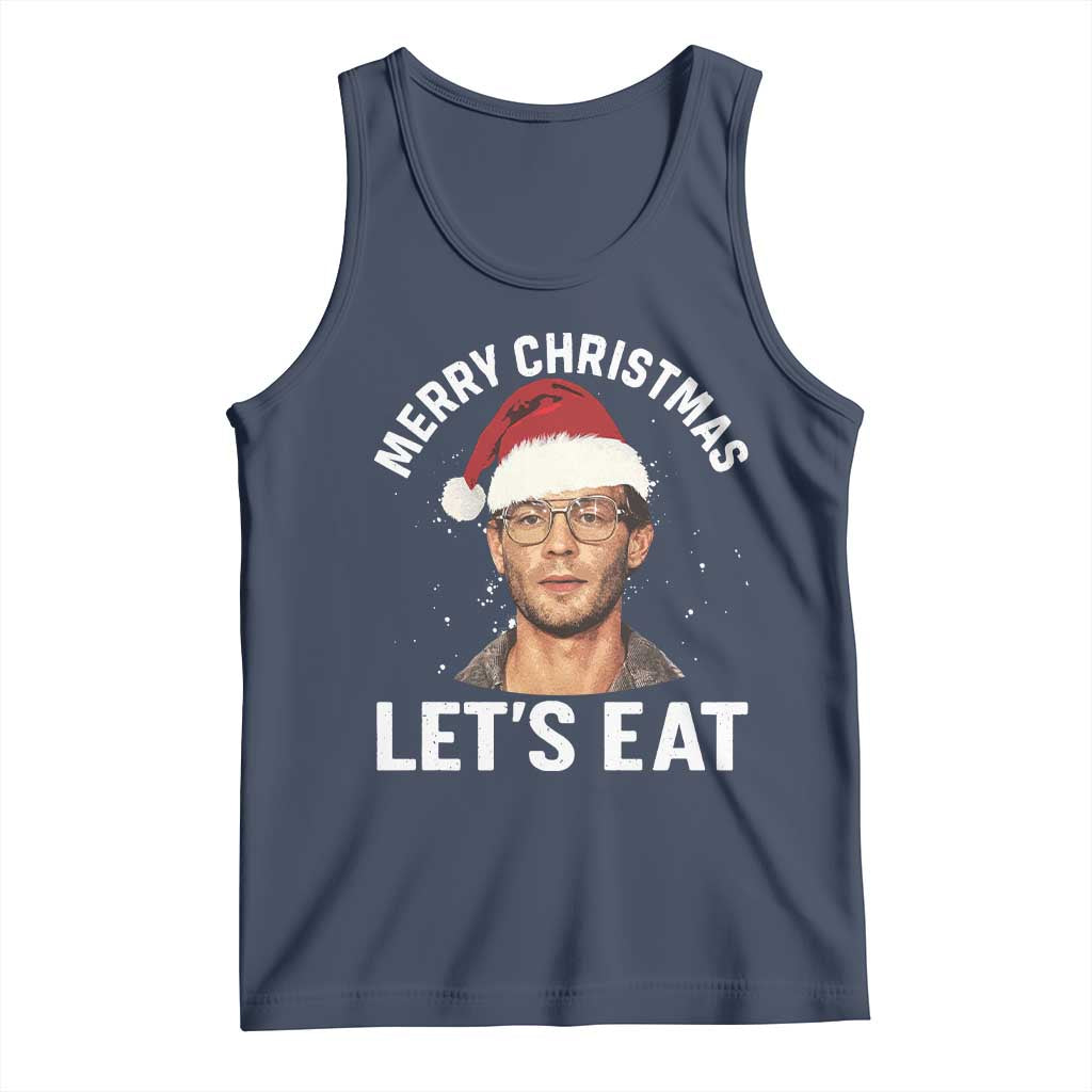 True Crime Ugly Christmas Tank Top Funny Jeffrey Dahmer Merry Xmas Lets Eat - Wonder Print Shop
