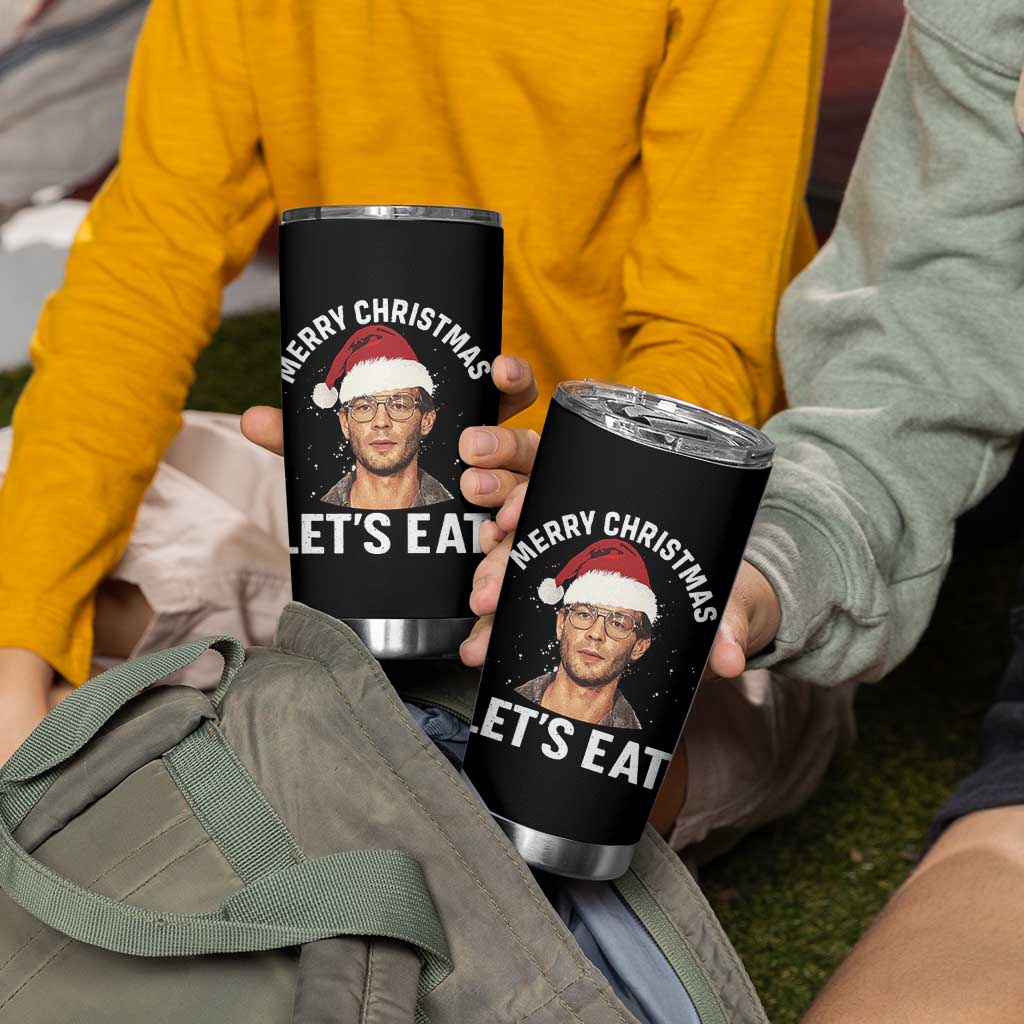True Crime Ugly Christmas Tumbler Cup Funny Jeffrey Dahmer Merry Xmas Lets Eat - Wonder Print Shop
