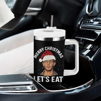 True Crime Ugly Christmas Tumbler With Handle Funny Jeffrey Dahmer Merry Xmas Lets Eat - Wonder Print Shop