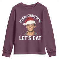 True Crime Ugly Christmas Youth Sweatshirt Funny Jeffrey Dahmer Merry Xmas Lets Eat - Wonder Print Shop