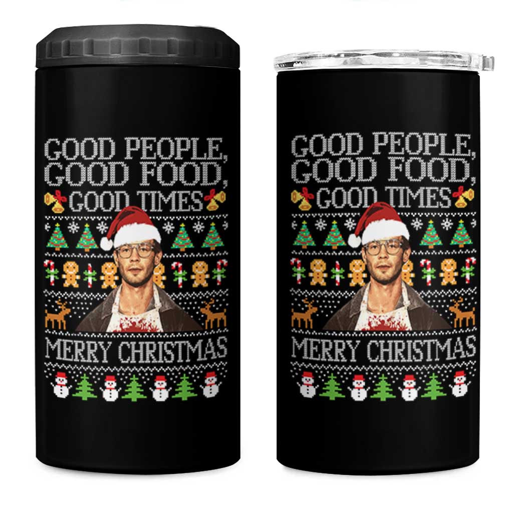 True Crime Ugly Christmas 4 in 1 Can Cooler Tumbler Funny Jeffrey Dahmer Good Food Sick Humor - Wonder Print Shop