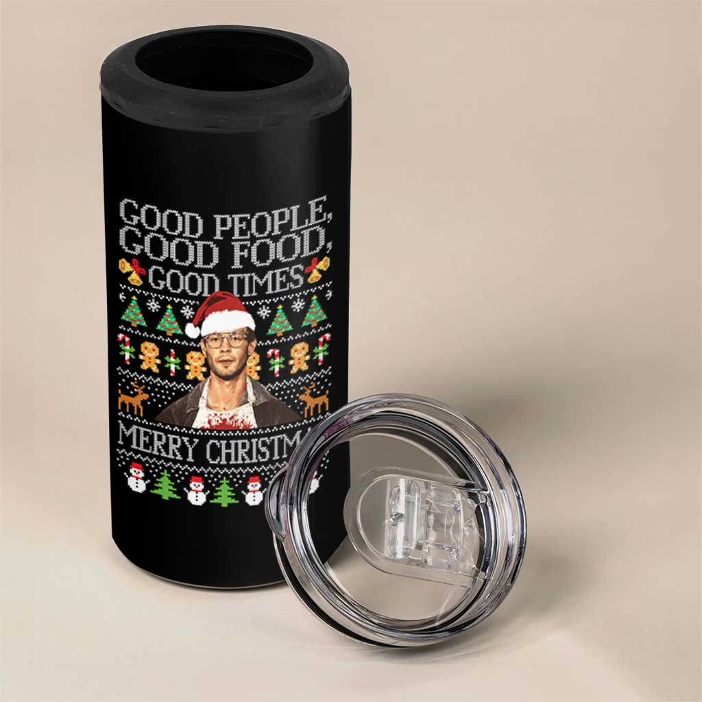 True Crime Ugly Christmas 4 in 1 Can Cooler Tumbler Funny Jeffrey Dahmer Good Food Sick Humor - Wonder Print Shop