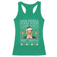 True Crime Ugly Christmas Racerback Tank Top Funny Jeffrey Dahmer Good Food Sick Humor - Wonder Print Shop