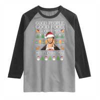 True Crime Ugly Christmas Raglan Shirt Funny Jeffrey Dahmer Good Food Sick Humor - Wonder Print Shop