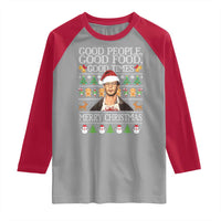 True Crime Ugly Christmas Raglan Shirt Funny Jeffrey Dahmer Good Food Sick Humor - Wonder Print Shop