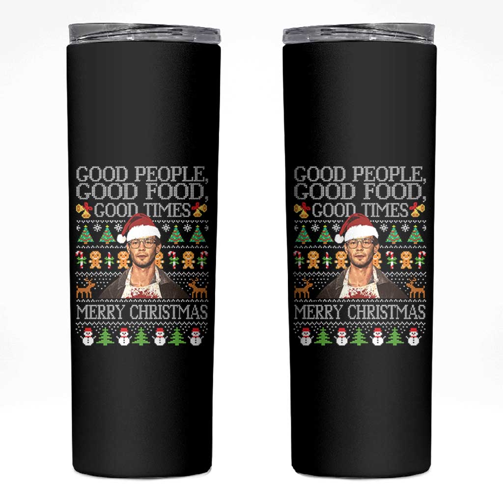 True Crime Ugly Christmas Skinny Tumbler Funny Jeffrey Dahmer Good Food Sick Humor - Wonder Print Shop