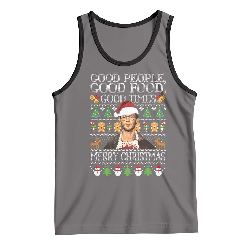 True Crime Ugly Christmas Tank Top Funny Jeffrey Dahmer Good Food Sick Humor - Wonder Print Shop