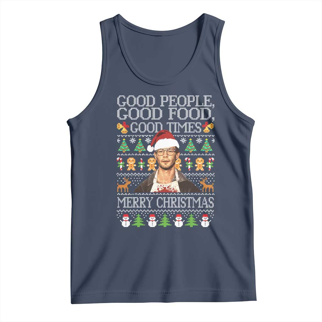 True Crime Ugly Christmas Tank Top Funny Jeffrey Dahmer Good Food Sick Humor - Wonder Print Shop