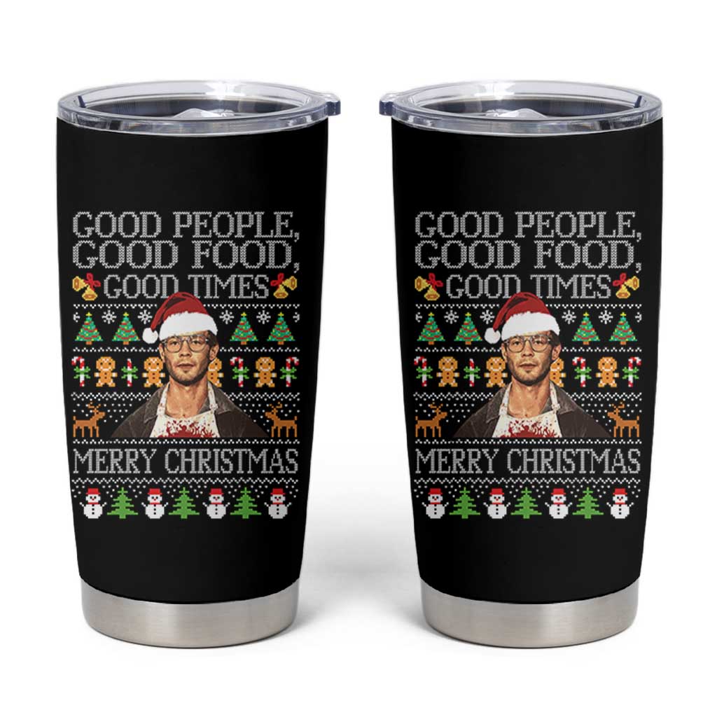True Crime Ugly Christmas Tumbler Cup Funny Jeffrey Dahmer Good Food Sick Humor - Wonder Print Shop