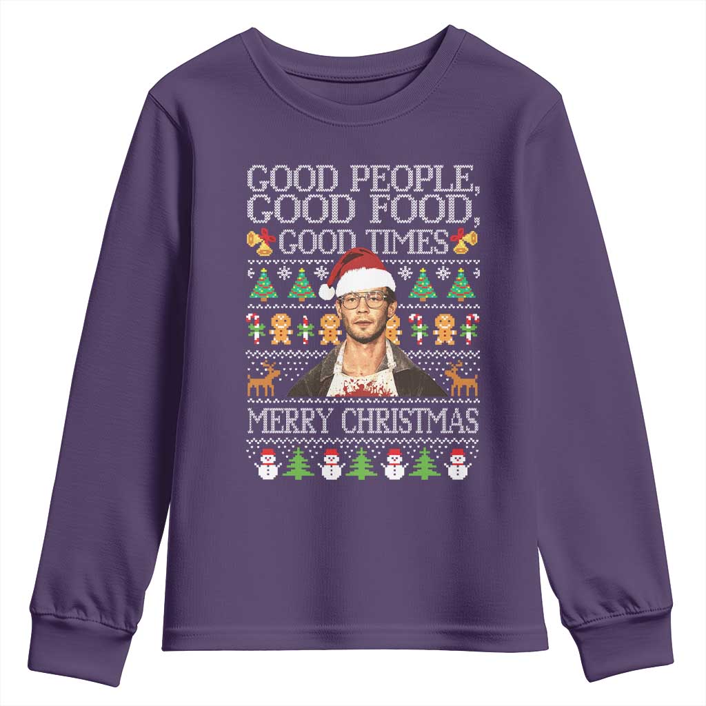 True Crime Ugly Christmas Youth Sweatshirt Funny Jeffrey Dahmer Good Food Sick Humor - Wonder Print Shop
