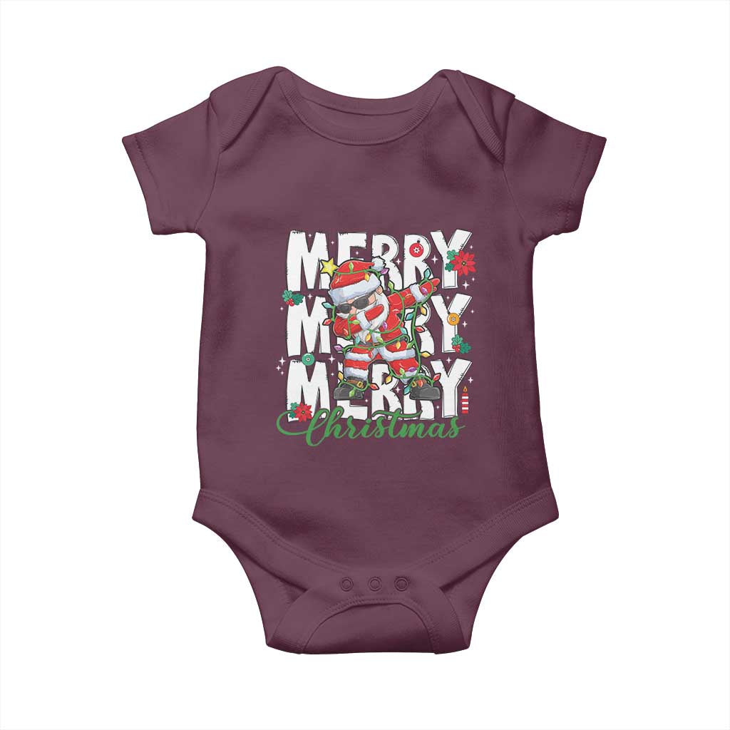 Merry Christmas Santa Baby Onesie Dabbing Santa Xmas Lights