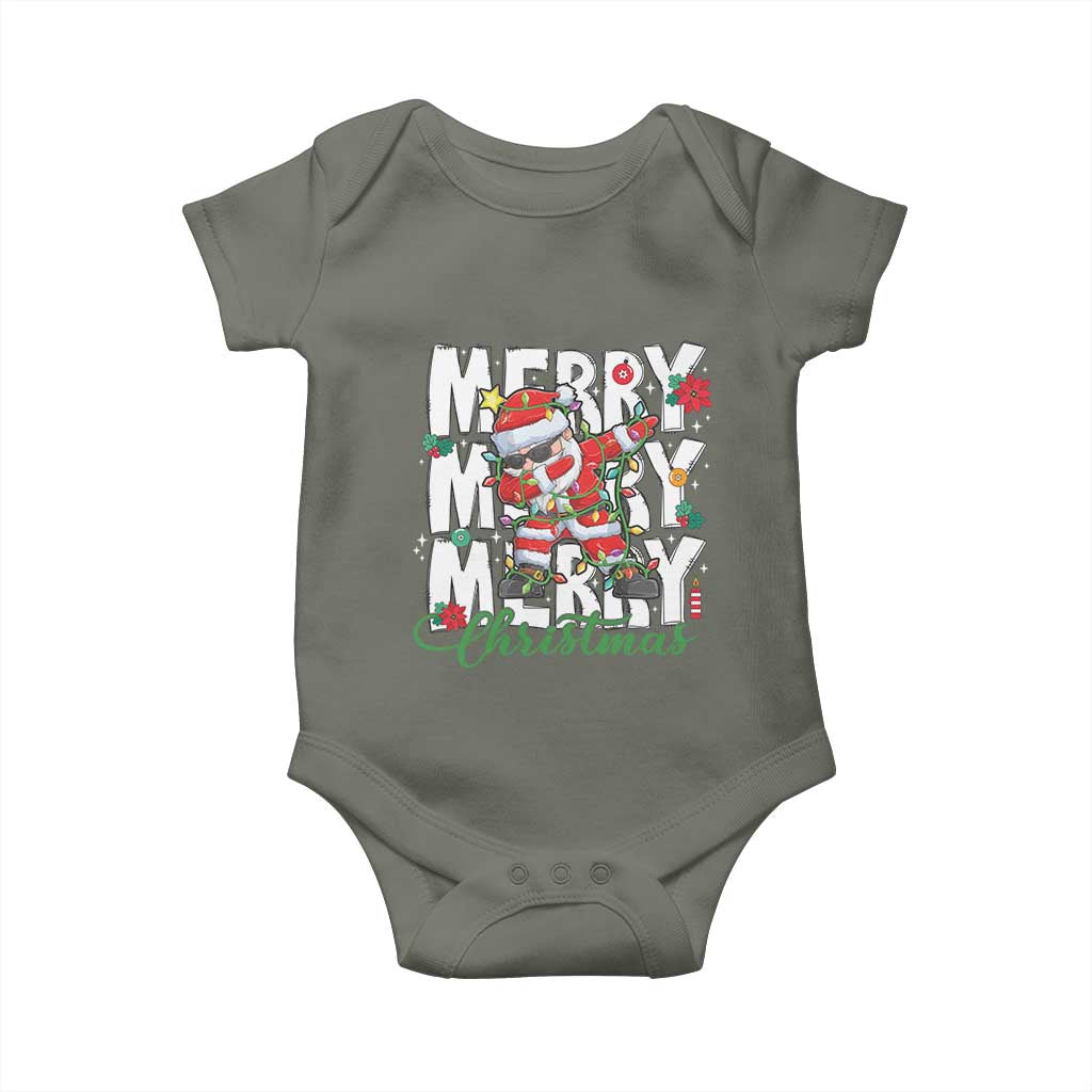Merry Christmas Santa Baby Onesie Dabbing Santa Xmas Lights