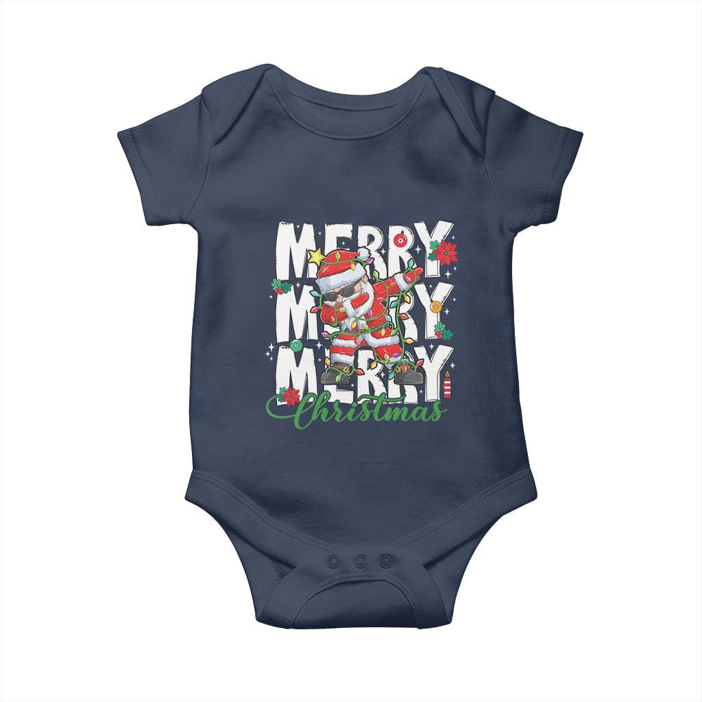 Merry Christmas Santa Baby Onesie Dabbing Santa Xmas Lights