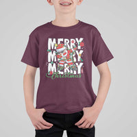 Merry Christmas Santa T Shirt For Kid Dabbing Santa Xmas Lights - Wonder Print Shop