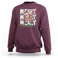 Merry Christmas Santa Sweatshirt Dabbing Santa Xmas Lights - Wonder Print Shop
