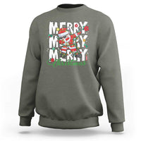 Merry Christmas Santa Sweatshirt Dabbing Santa Xmas Lights - Wonder Print Shop