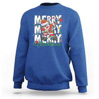 Merry Christmas Santa Sweatshirt Dabbing Santa Xmas Lights - Wonder Print Shop