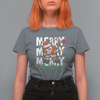 Merry Christmas Santa T Shirt For Women Dabbing Santa Xmas Lights - Wonder Print Shop