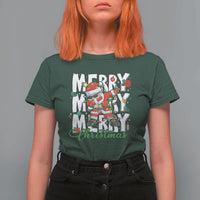 Merry Christmas Santa T Shirt For Women Dabbing Santa Xmas Lights - Wonder Print Shop
