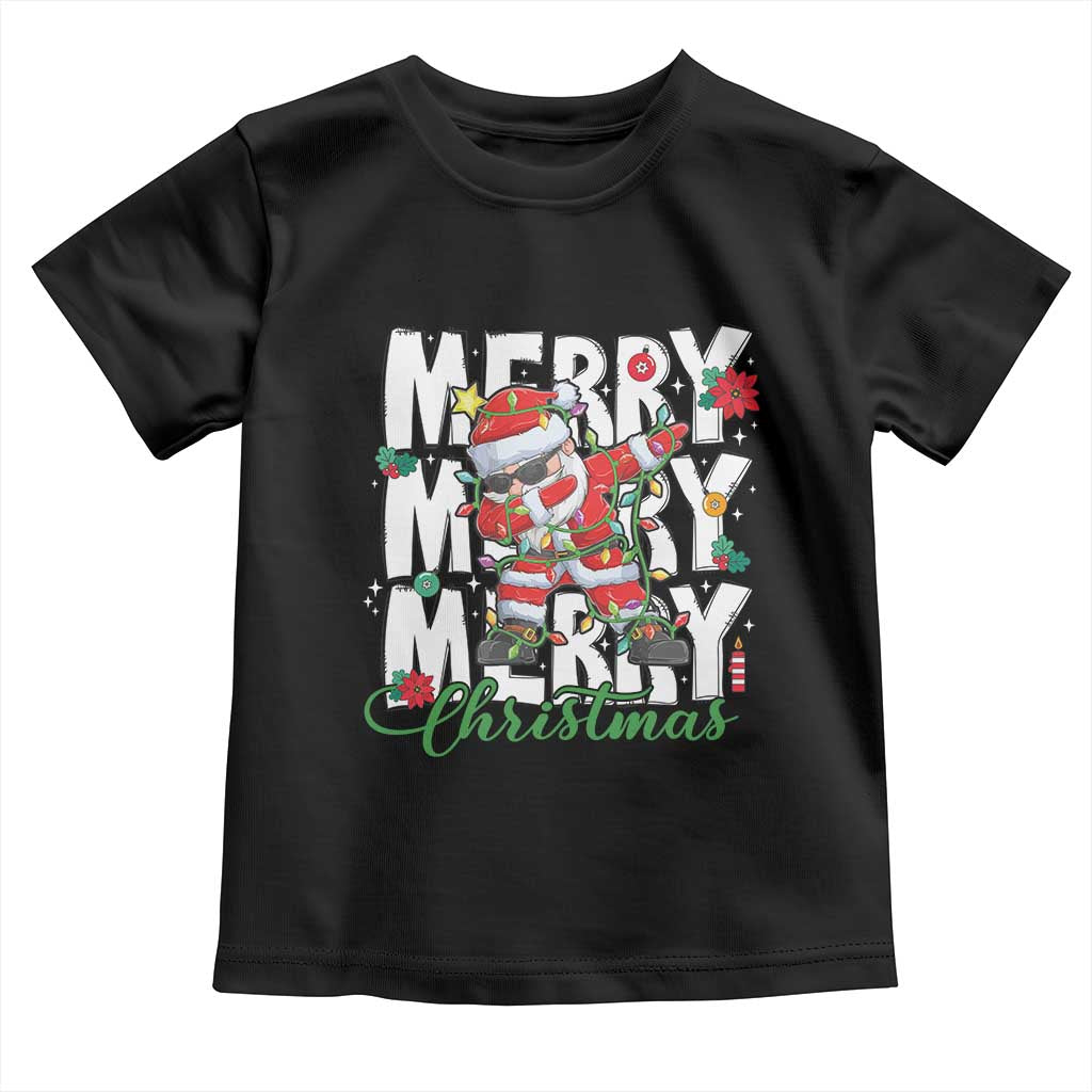 Merry Christmas Santa Toddler T Shirt Dabbing Santa Xmas Lights