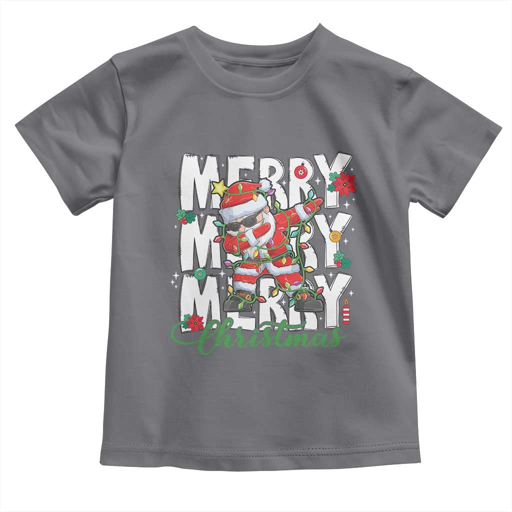 Merry Christmas Santa Toddler T Shirt Dabbing Santa Xmas Lights