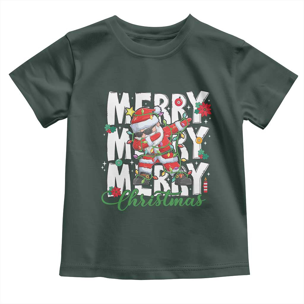 Merry Christmas Santa Toddler T Shirt Dabbing Santa Xmas Lights