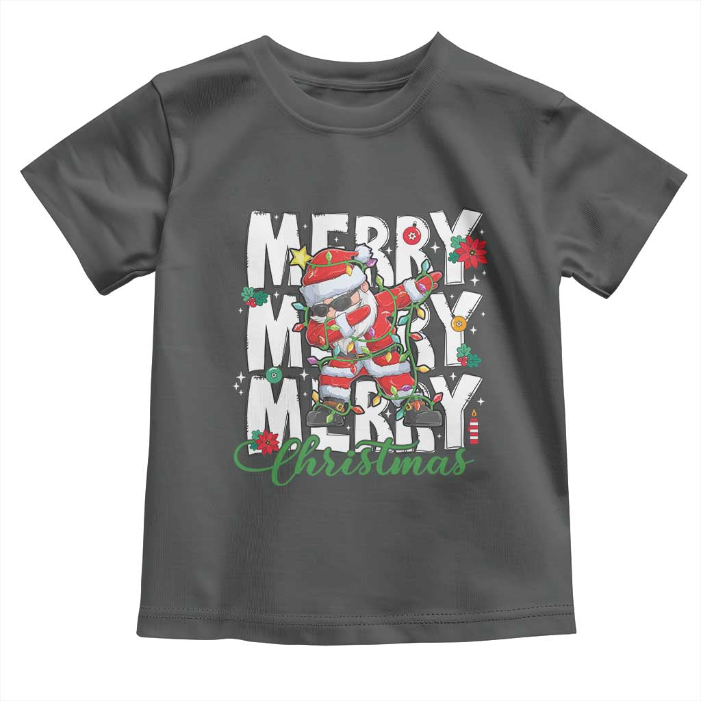 Merry Christmas Santa Toddler T Shirt Dabbing Santa Xmas Lights