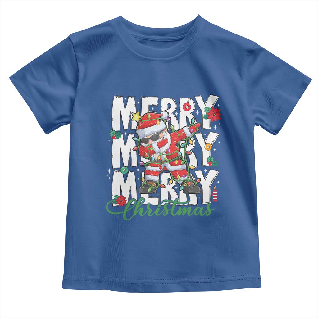 Merry Christmas Santa Toddler T Shirt Dabbing Santa Xmas Lights