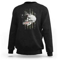 Halloween Fishing Skeleton Skull Sweatshirt American Flag Camo Fish Skull Fisherman Gifts - Wonder Print Shop