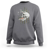 Halloween Fishing Skeleton Skull Sweatshirt American Flag Camo Fish Skull Fisherman Gifts - Wonder Print Shop