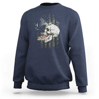 Halloween Fishing Skeleton Skull Sweatshirt American Flag Camo Fish Skull Fisherman Gifts - Wonder Print Shop
