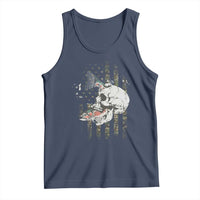 Halloween Fishing Skeleton Skull Tank Top American Flag Camo Fish Skull Fisherman Gifts