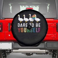 Rainbow Goose Dare to Be Yourself LGBTQ Pride Spare Tire Cover - Wonder Print Shop