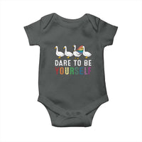 Rainbow Goose Dare to Be Yourself LGBTQ Pride Baby Onesie - Wonder Print Shop