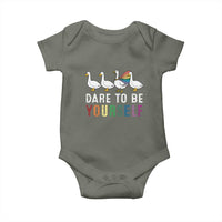 Rainbow Goose Dare to Be Yourself LGBTQ Pride Baby Onesie - Wonder Print Shop