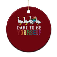 Rainbow Goose Dare to Be Yourself LGBTQ Pride Ceramic Ornament - Wonder Print Shop