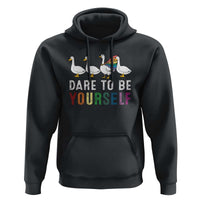 Rainbow Goose Dare to Be Yourself LGBTQ Pride Hoodie - Wonder Print Shop
