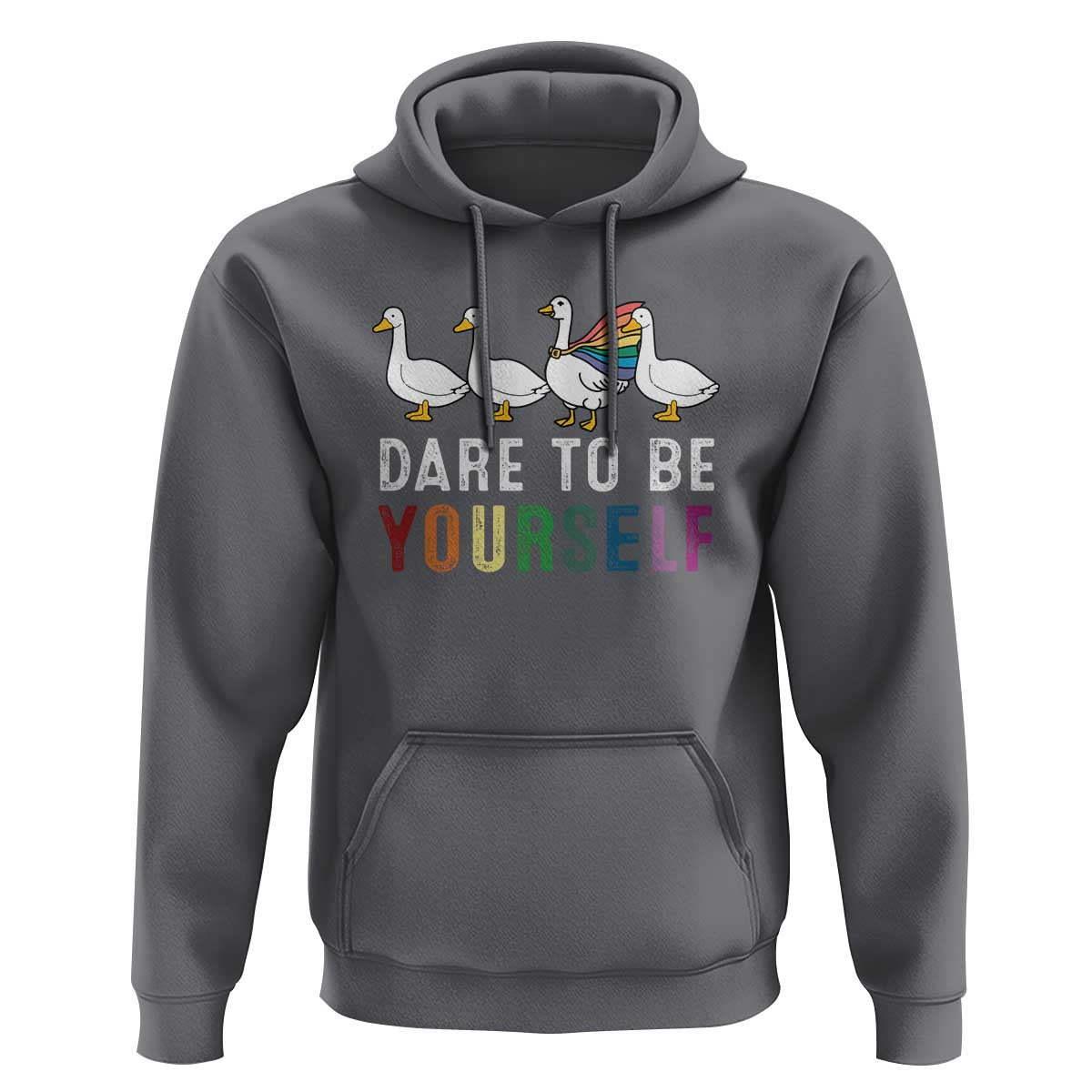 Rainbow Goose Dare to Be Yourself LGBTQ Pride Hoodie - Wonder Print Shop