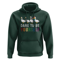 Rainbow Goose Dare to Be Yourself LGBTQ Pride Hoodie - Wonder Print Shop