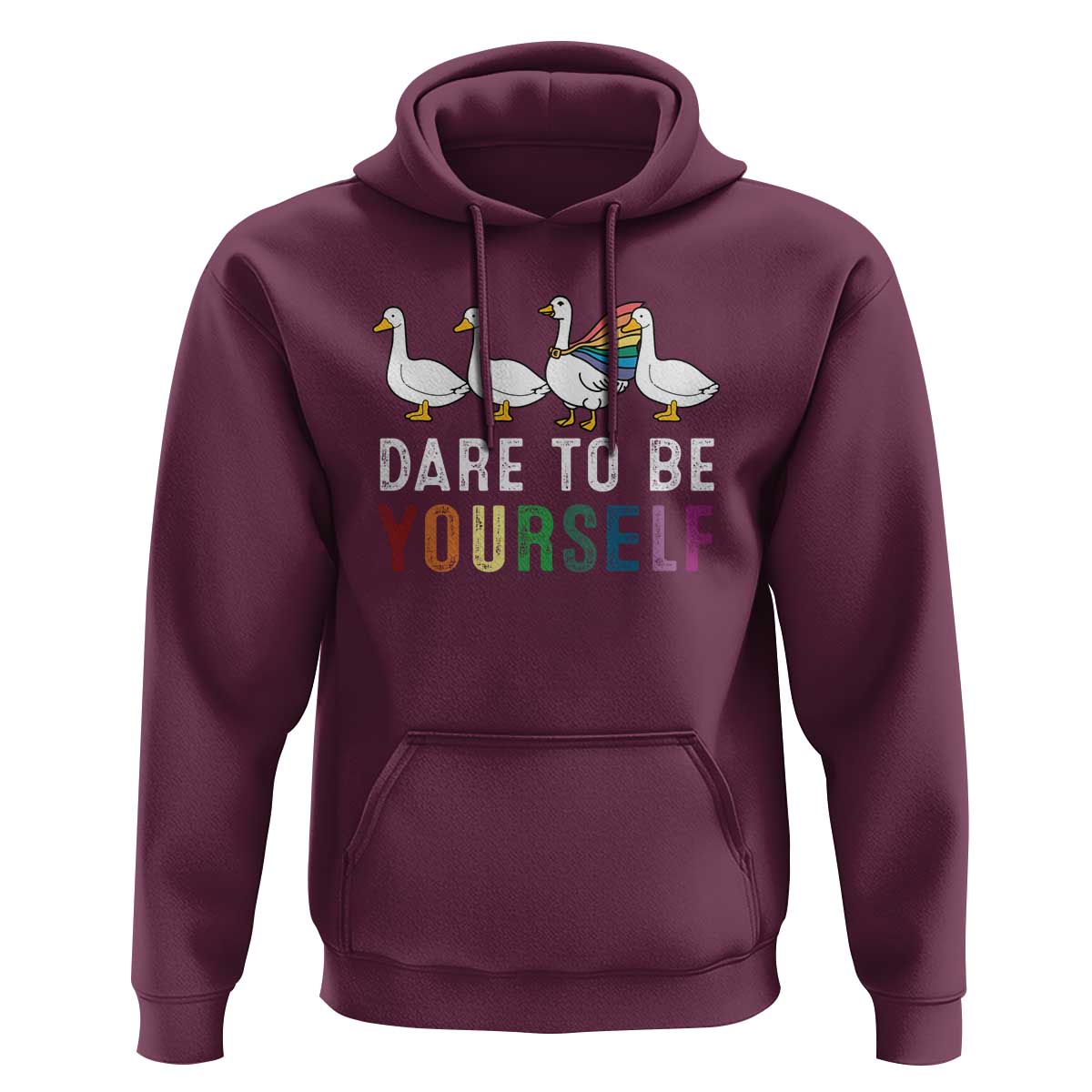 Rainbow Goose Dare to Be Yourself LGBTQ Pride Hoodie - Wonder Print Shop